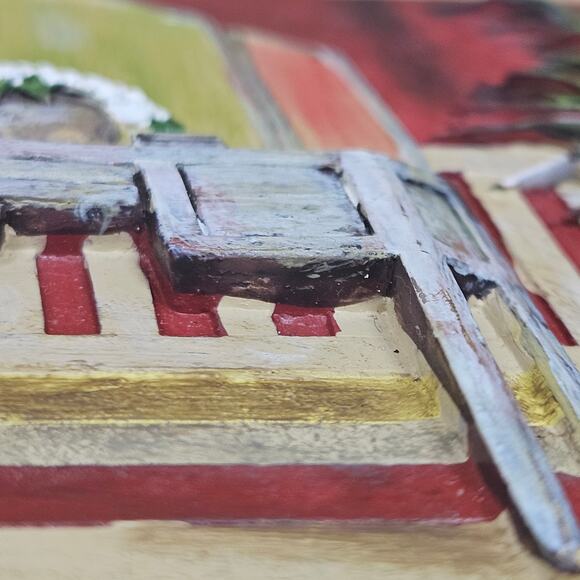 Vintage 3D Dressing Room Tile C. Winterle Olson, Bedroom/Bathroom wall art tile - Picture 7 of 8